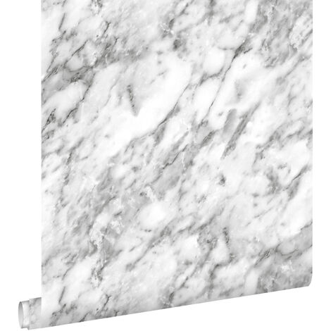 papier peint marbre noir et blanc  - ESTAhome