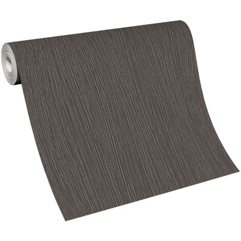 Papier peint marron anthracite salon moderne | Tapisserie unie marron chambre adulte | Papier peint intissé couloir & séjour