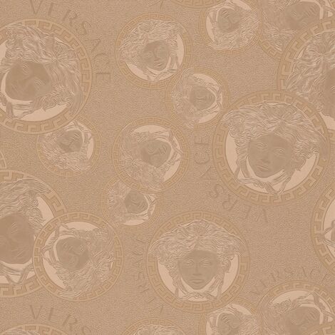 Papier peint medusa cuivre rosé Tapisserie luxe graphique à cercles Papier peint design effet brillant idéal pour chambre
