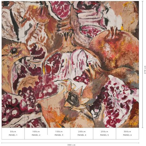 Papier peint moderne rouge motif fruits Tapisserie végétale intissé pour salle à manger Papier peint original rouge idéal cuisine