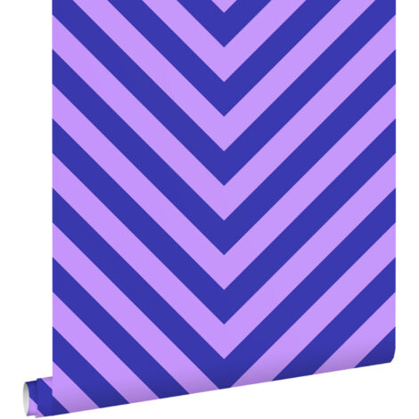 papier peint motif en chevron violet et bleu  - ESTAhome