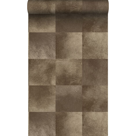 papier peint motif en peau d'animal brun foncé  - Origin Wallcoverings