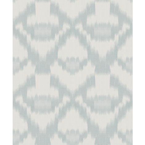 papier peint motif ethnique bleu gris  - Sanders & Sanders