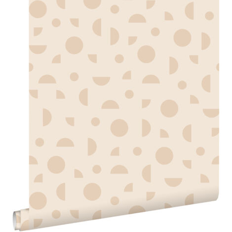 papier peint motif graphique beige  - ESTAhome