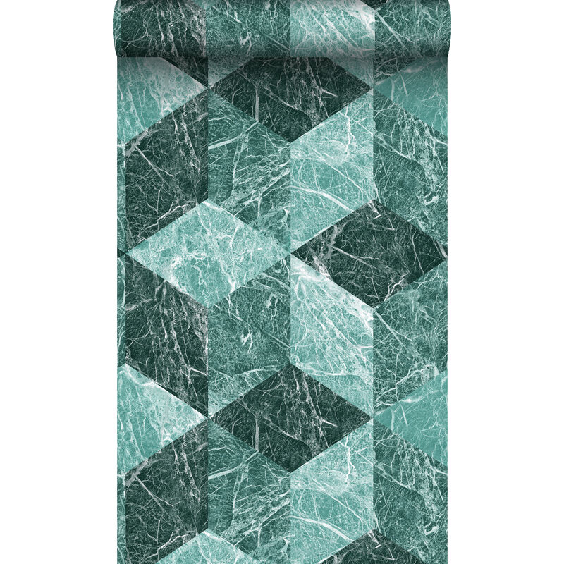 Origin - papier peint motif marbre 3D vert émeraude Wallcoverings