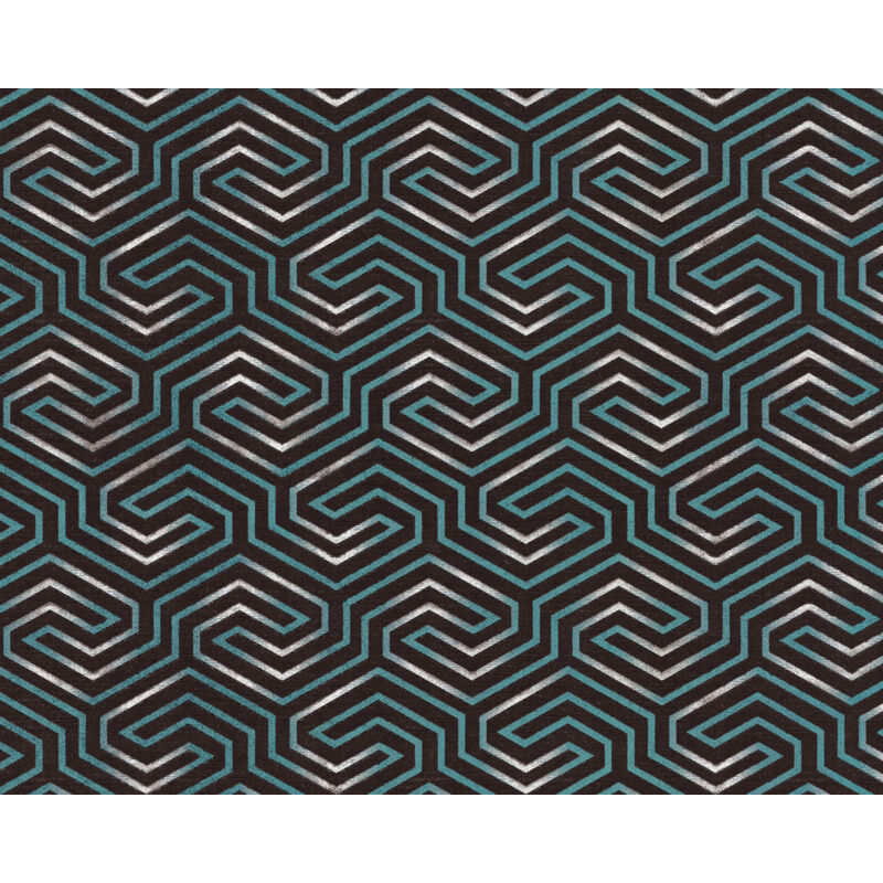 Edem - Papier peint à motifs graphiques 84114BR95 papier peint intissé légèrement texturé avec des ornements et des accents métalliques anthracite