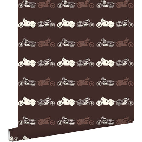 papier peint motos marron - ESTAhome