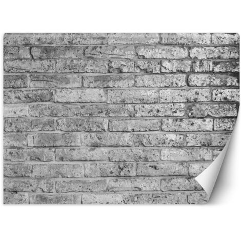 Papier peint Mur de briques gris imitation pierre 450x315