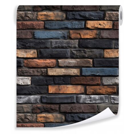 Papier peint mur de briques sur mur molletonné Papier peint salon chambre  coucher