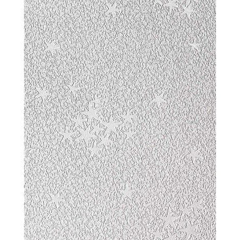 Papier peint mur et plafond EDEM 533-30 blanc-gris étoiles étincelantes