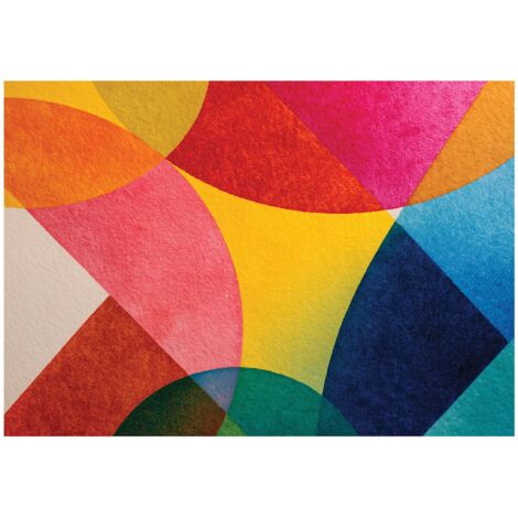 Papier peint mural abstraction art déco intissé grand format design intérieur salon chambre pas cher 300x210 cm