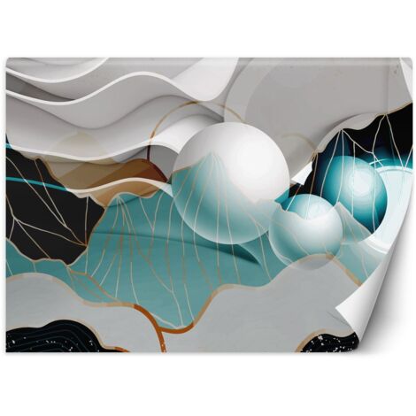 Papier peint mural, Abstraction avec boules 3D - 100x70