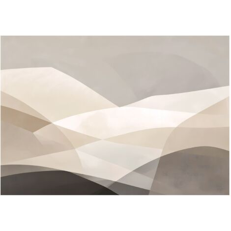 Papier peint mural abstraction beige bohème intissé grand format design intérieur salon chambre pas cher 200x140 cm