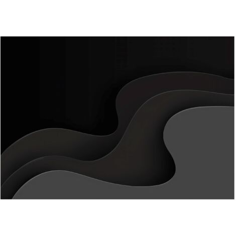 Papier peint mural abstraction noir vagues intissé grand format design intérieur salon chambre pas cher 150x105 cm