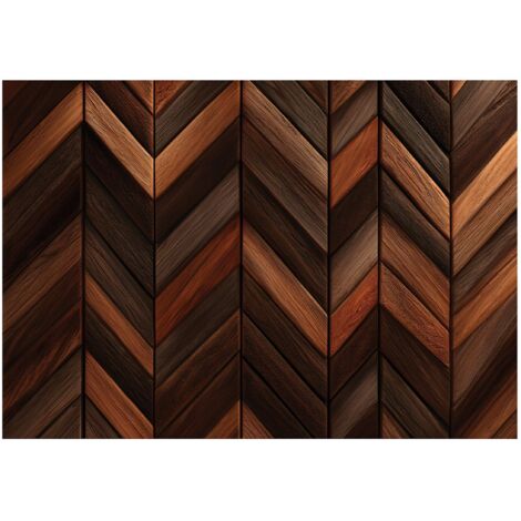 Papier peint mural abstraction planches bois intissé grand format design intérieur salon chambre pas cher 150x105 cm