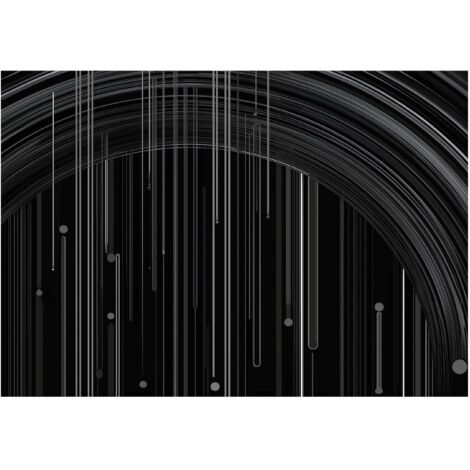 Papier peint mural abstrait noir blanc intissé grand format design intérieur salon chambre pas cher 150x105 cm