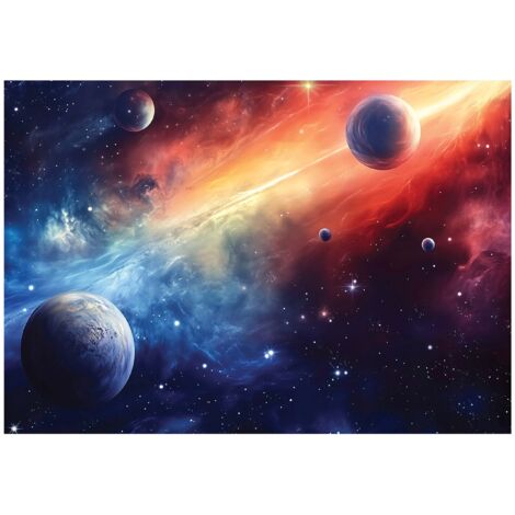 Papier peint mural espace cosmos enfant garçon intissé grand format design intérieur chambre enfant pas cher 150x105 cm
