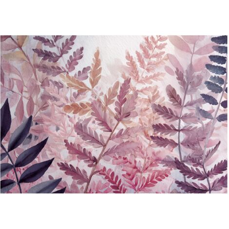Papier peint mural feuilles de fougère nature intissé grand format design intérieur salon chambre pas cher 250x175 cm