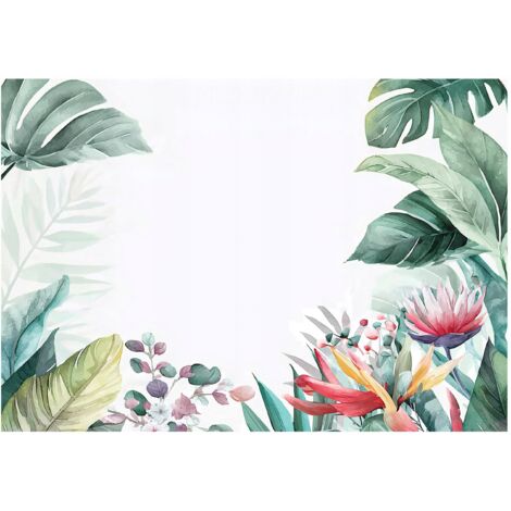 Papier peint mural feuilles jungle vert fleurs intissé grand format design intérieur salon chambre pas cher 150x105 cm