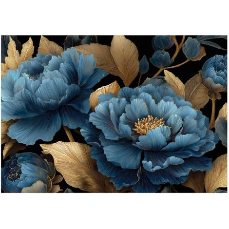 Papier peint mural fleurs feuilles glamour intissé grand format design intérieur salon chambre pas cher 150x105 cm