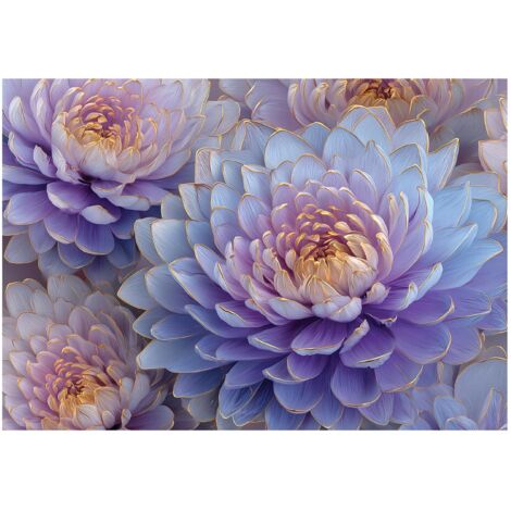 Papier peint mural fleurs pivoines nature intissé grand format design intérieur salon chambre pas cher 400x280 cm