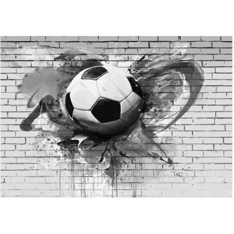 Papier peint mural football 3D enfant intissé grand format design intérieur chambre enfant pas cher 150x105 cm