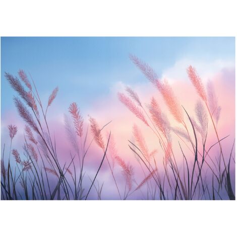 Papier peint mural herbe de pampa nature intissé grand format design intérieur salon chambre pas cher 150x105 cm
