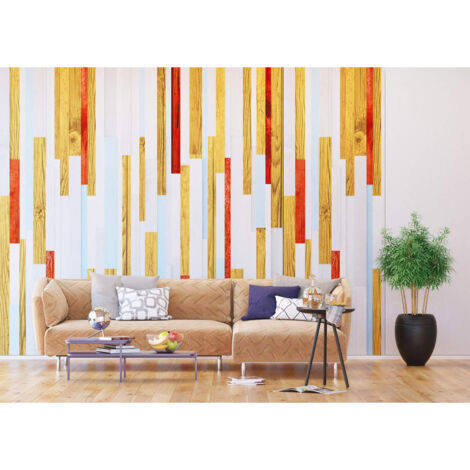Papier peint mural initissé XXL planches colorées 360x270 cm
