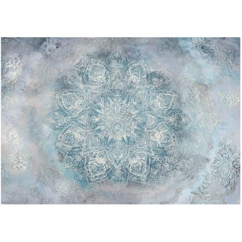 Papier peint mural mandala béton abstrait loft intissé grand format design intérieur salon chambre pas cher 150x105 cm
