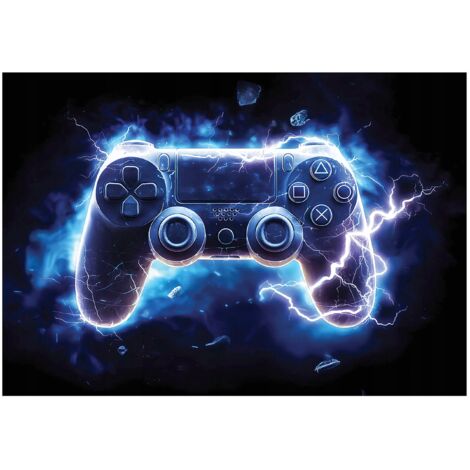 Papier peint mural manette gaming garçon intissé grand format design intérieur chambre ado pas cher 400x280 cm