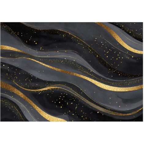 Papier peint mural marbre glamour doré intissé grand format design intérieur salon chambre pas cher 250x175 cm
