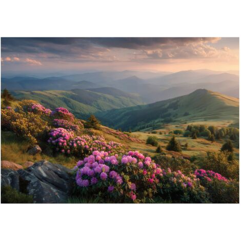Papier peint mural montagnes paysage nature intissé grand format design intérieur salon chambre pas cher 250x175 cm