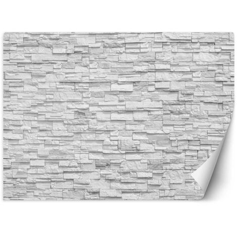 Papier peint mural, Mur de pierres blanches - 100x70