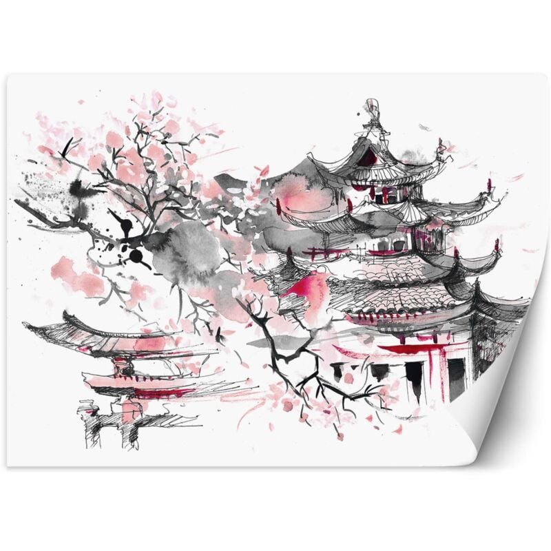 Papier peint mural, pagode japonaise - 100x70