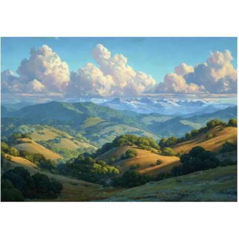 Papier peint mural paysage montagnes intissé grand format design intérieur salon chambre pas cher 200x140 cm