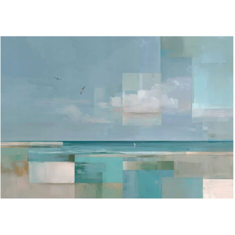 Papier peint mural plage abstraite mer intissé grand format design intérieur salon chambre pas cher 150x105 cm