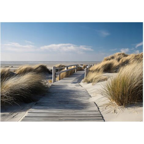 Papier peint mural plage mer dunes intissé grand format design intérieur salon chambre pas cher 150x105 cm
