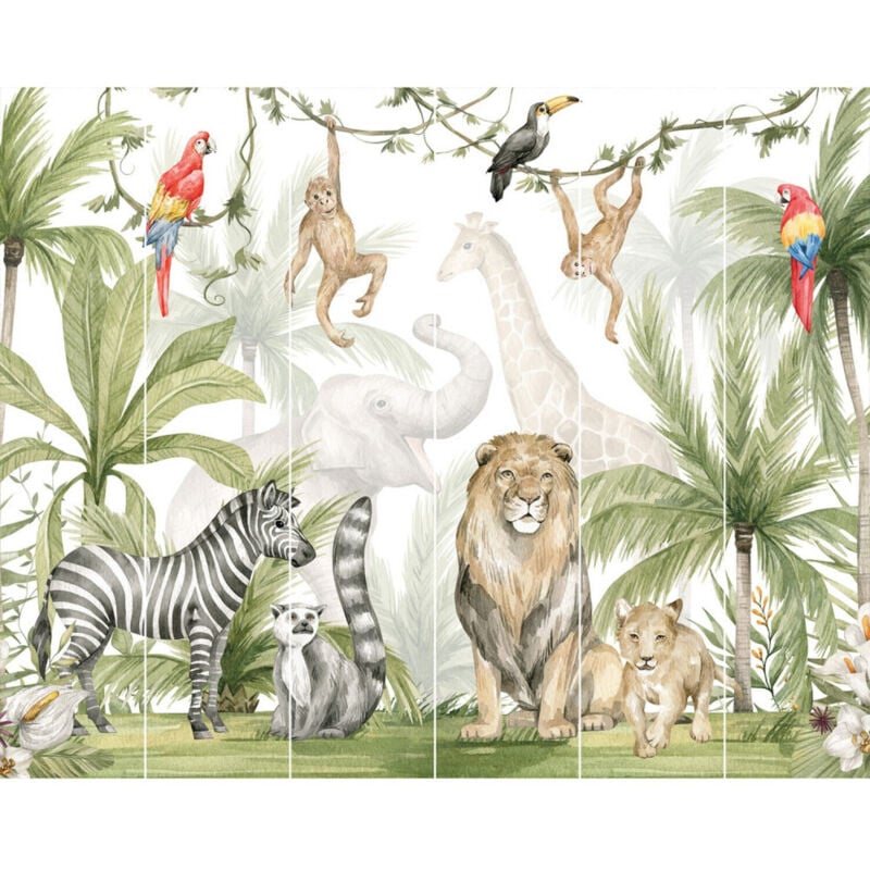 Papier peint mural Walltastic Jungle Safari 305x244 cm