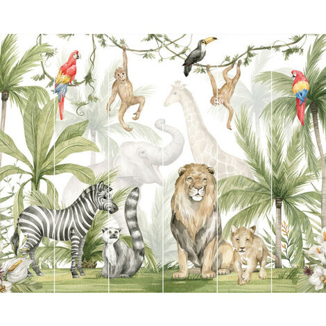 Papier peint mural Walltastic Jungle Safari 305x244 cm - Multicolor