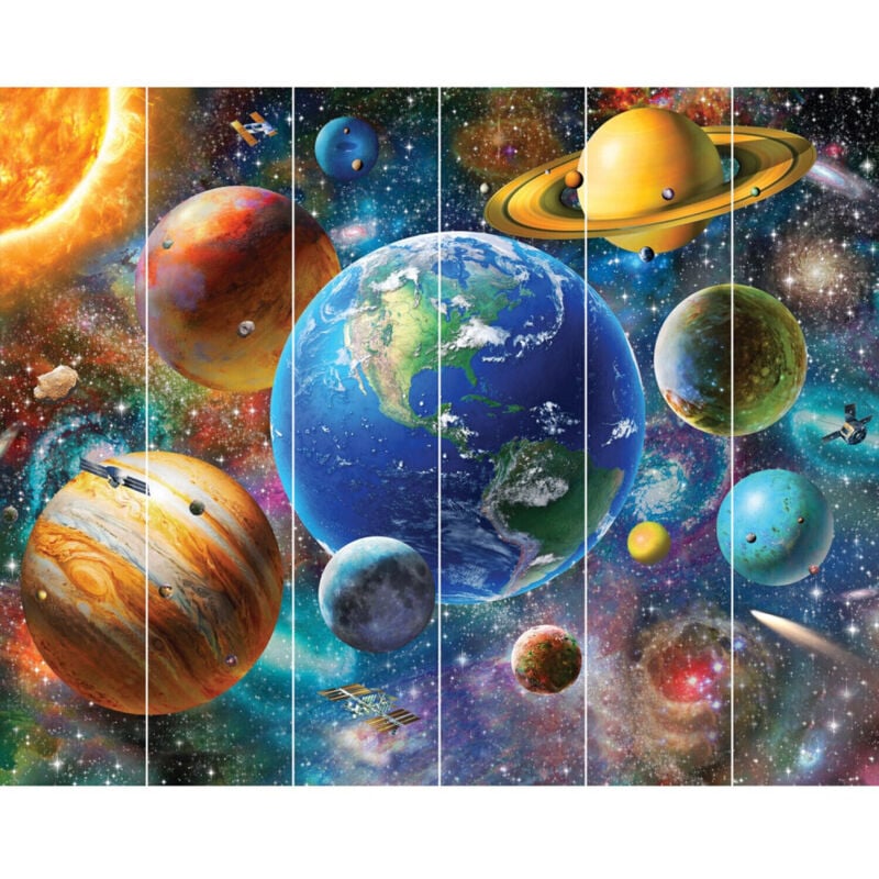 Papier peint mural Walltastic Système Solaire Aventure Spatiale 305x244 cm