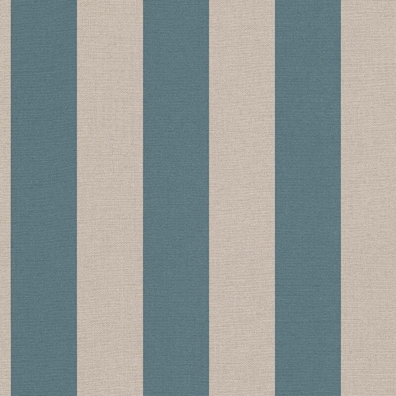 Papier peint à rayures bleu beige Papier peint maritime couleur pétrole Papier peint intissé classique à rayures