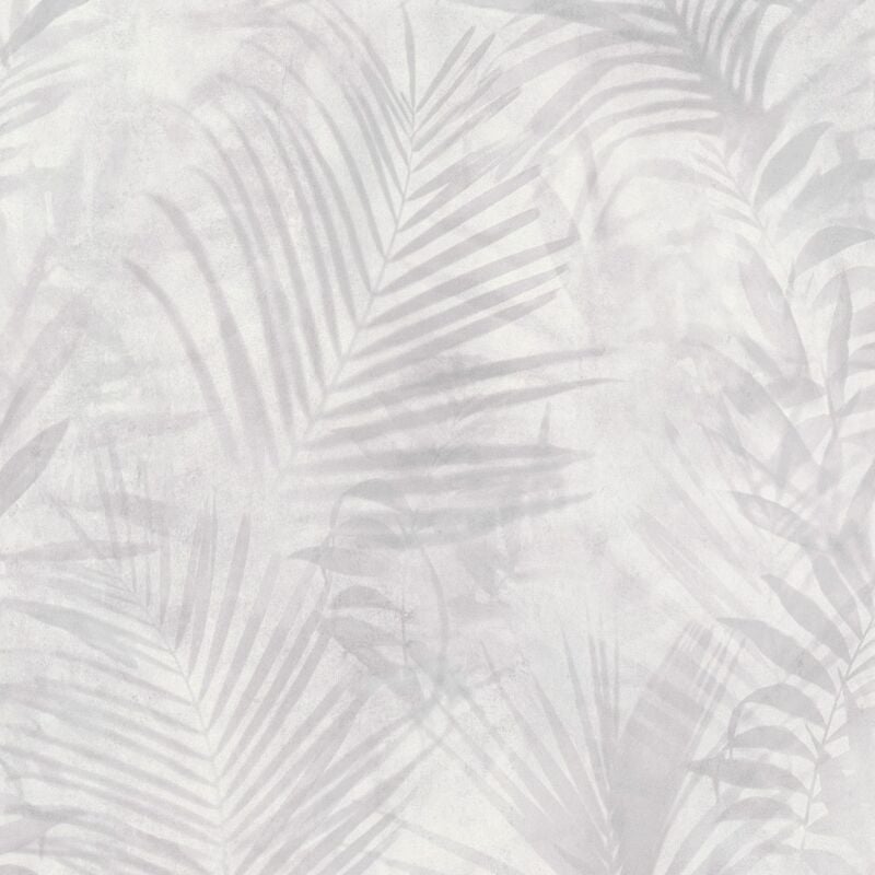 Papier peint nature Profhome 374115 papier peint intissé légèrement texturé au design de jungle mat gris blanc blanc crème 5,33 m2