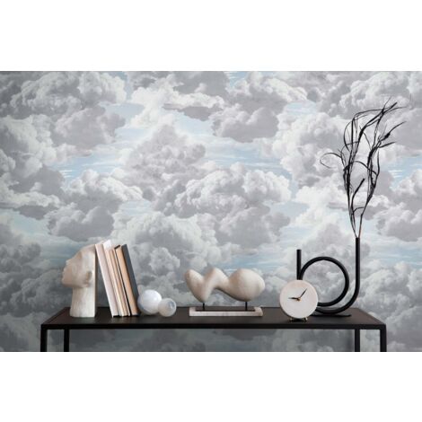 Papier peint nuage gris, ciel bleu, chambre enfant, chambre garçon, chambre, 399856