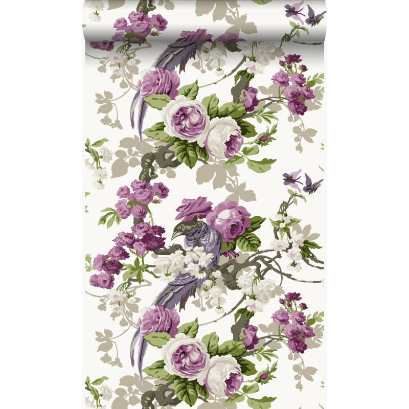 Origin - papier peint oiseaux de paradis violet Wallcoverings