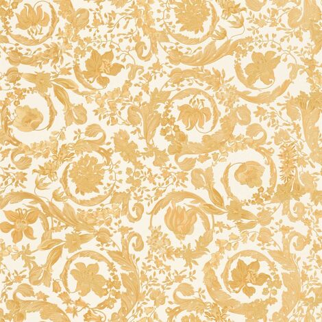 Papier peint or baroque Tapisserie moderne Papier peint intissé et embossé Facile à appliquer Idéal pour salon