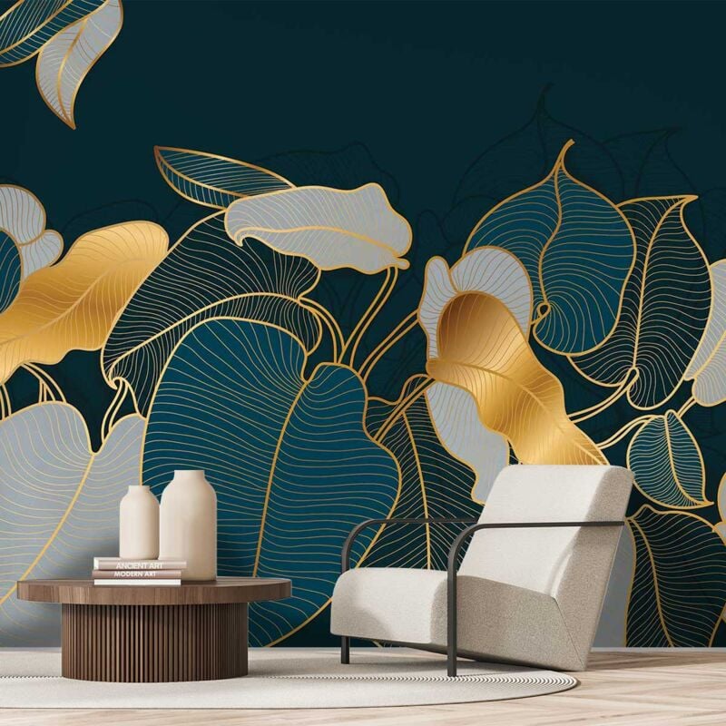 Papier peint or et luxure