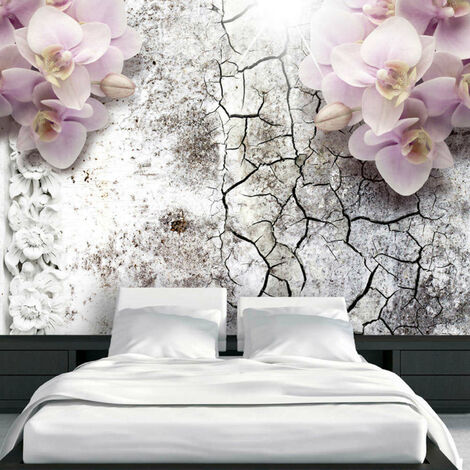 Papier peint orchidées rouge vif