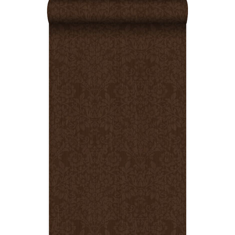 papier peint ornement marron et or brillant  - Origin Wallcoverings