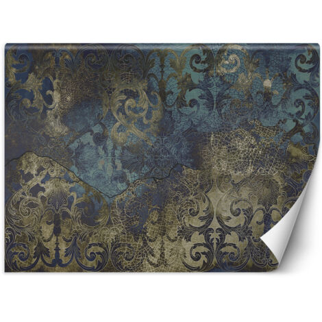Papier peint Ornement vintage bleu 300x210