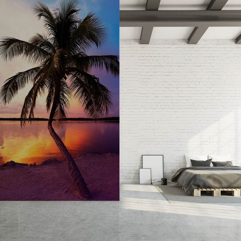 Papier peint palmier au coucher du soleil